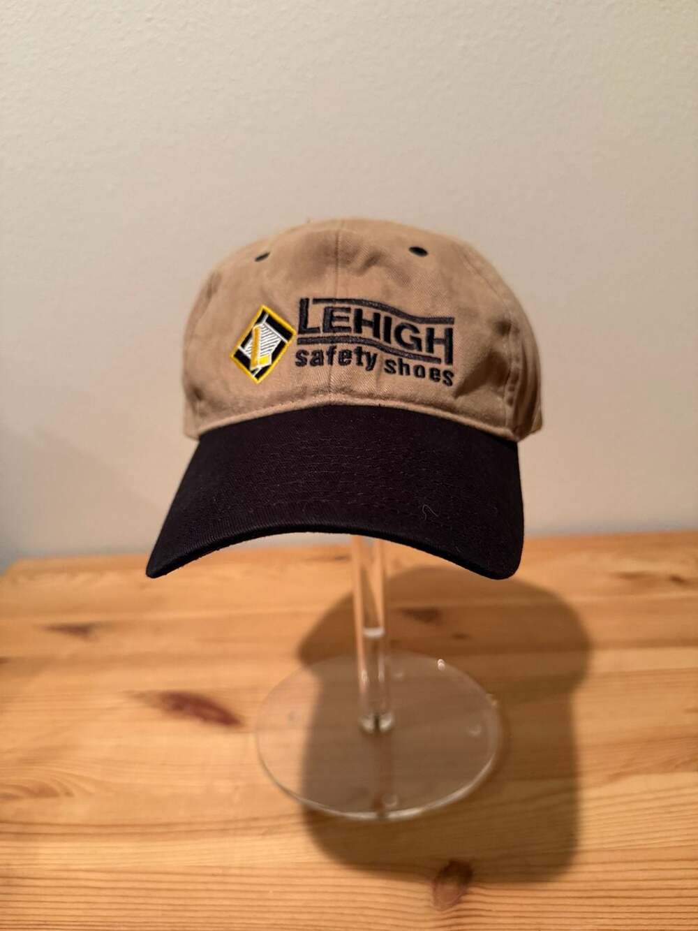 Rocky Brands Lehigh Safety Shoes Ball Cap Size 7 3/8 Tan Black Embroidered